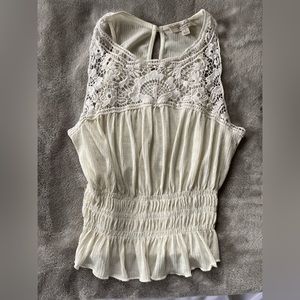 Laced Cream Spring Blouse